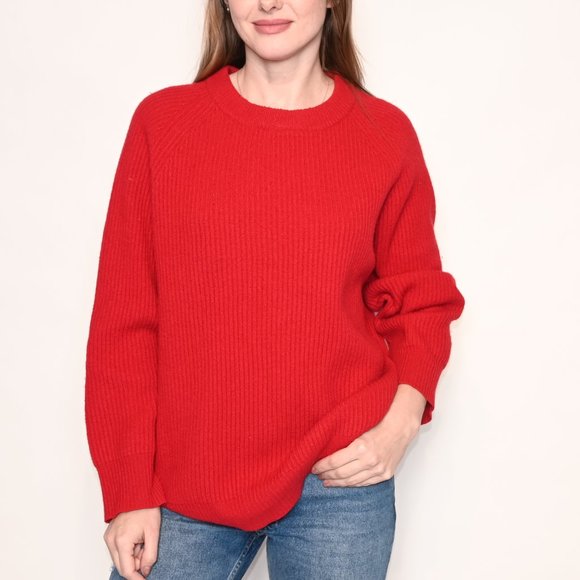 No. 6 Sweaters - No. 6 STORE Red Knit Wool Oversized Sweater